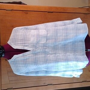 WHITE AND BLUE PLAID HILO TUNIC